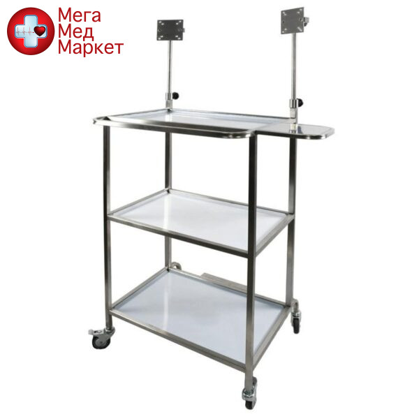 Тележка приборная медицинская с креплением под два монитора Farmatic МТМ-2-NATA SL