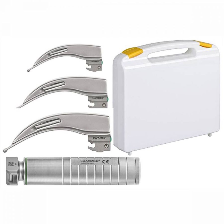 Набор F.O. ларингоскоп взрослый LED Eco 2,5В + 3 Macintosh клинка Luxamed